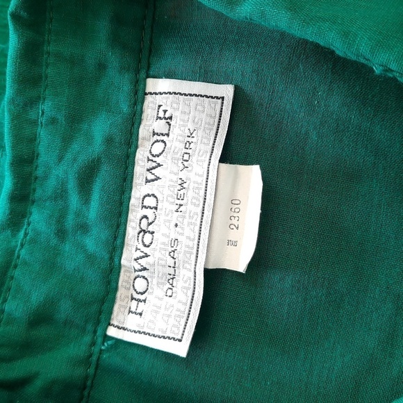 VINTAGE 80s Top Size Medium Semi Sheer Cotton Kelly Green Short Poof Sleeves - Picture 9 of 11